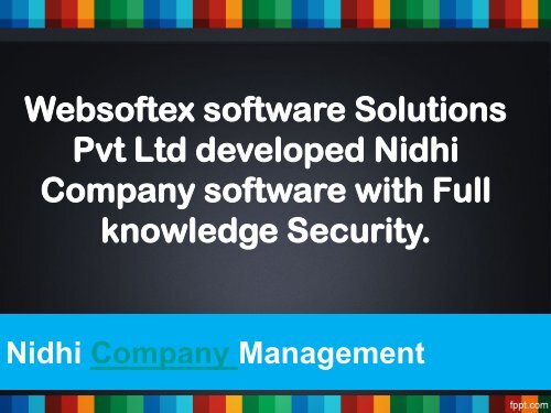 Nidhi Company Software Price, Nidhi Banking Solutions, Nidhi MLM Software