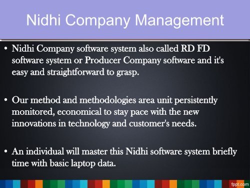 Nidhi Company Software Price, Nidhi Banking Solutions, Nidhi MLM Software