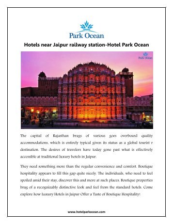 Hotels near Jaipur railway station-Hotel Park Ocean