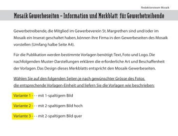 mosaik gewerbe vorlagen-info - St. Margrethen