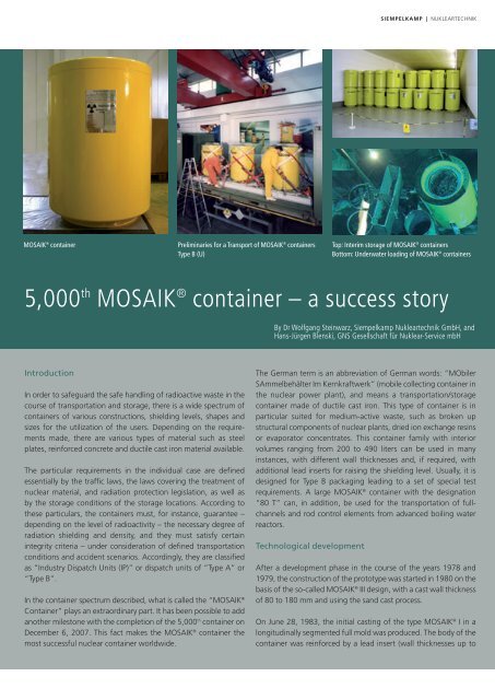 5,000th MOSAIK® container – a success story - Siempelkamp