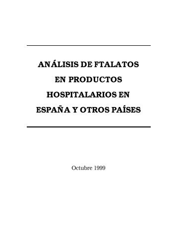 Análisis de ftalatos en productos hospitalarios en España