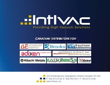 Providing High Vacuum Solutions - Intlvac Canada