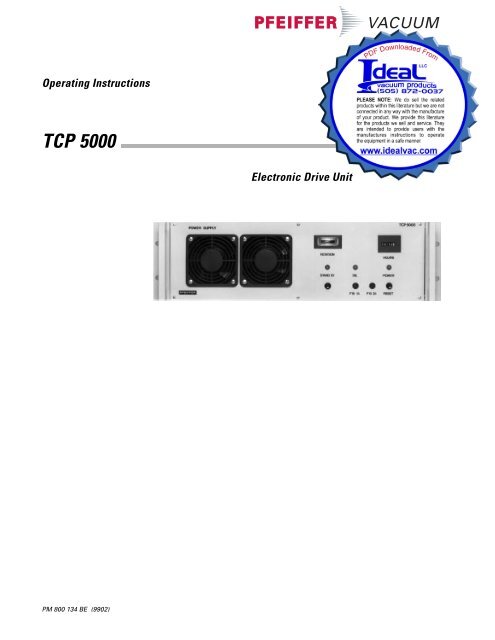PFIEFFER VACUUM ELECTRONIC DRIVE UNIT TCP 380 