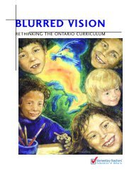 BLURRED VISION - The Elementary Teachers' Federation of Ontario