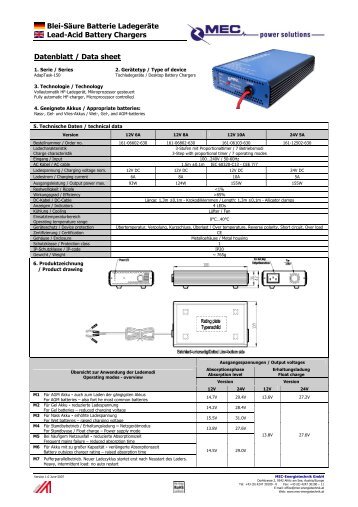 Blei-Säure Batterie Ladegeräte Lead-Acid Battery Chargers - Baterias