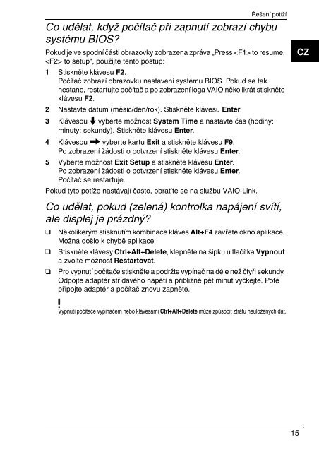 Sony VGN-FW11E - VGN-FW11E Guide de d&eacute;pannage Polonais