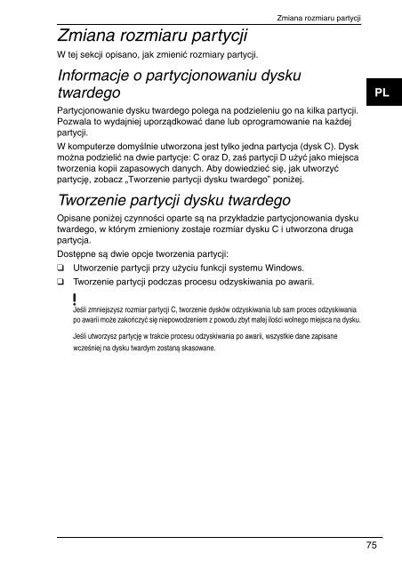 Sony VGN-FW11E - VGN-FW11E Guide de d&eacute;pannage Polonais