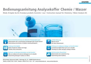 Bedienungsanleitung Analysekoffer Chemie / Wasser Mode d ...