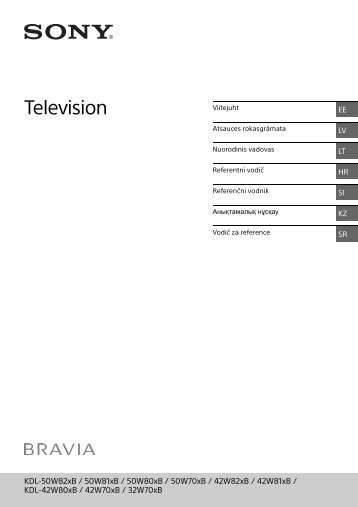 Sony KDL-42W815B - KDL-42W815B Mode d'emploi SlovÃ©nien