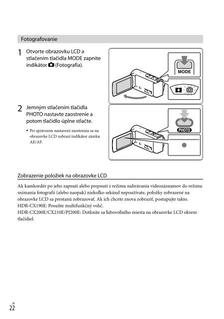 Sony HDR-CX200E - HDR-CX200E Consignes d&rsquo;utilisation Tch&egrave;que