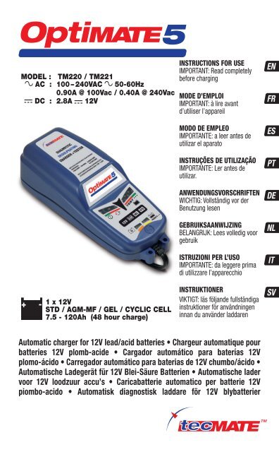 OptiMate 5 Instructions - AccuMate.co.uk