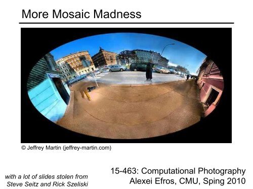 Computer Vision: Mosaics