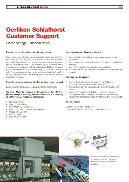 Oerlikon Schlafhorst Express - Oerlikon Schlafhorst - Oerlikon Textile