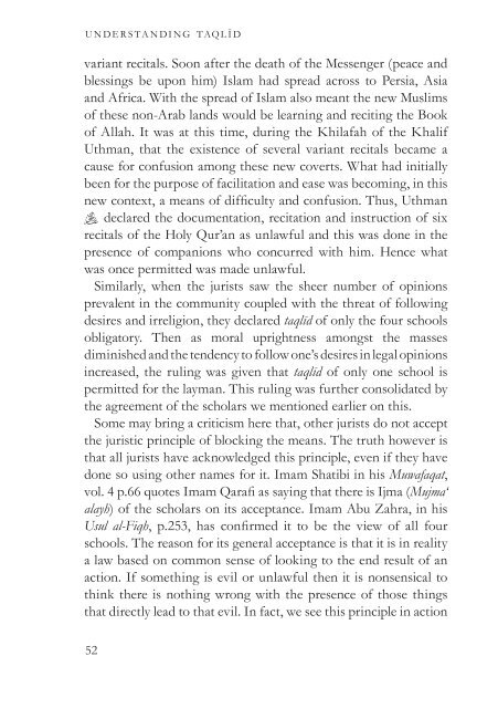 Understanding Taqlid by Mufti Muhammad Sajaad