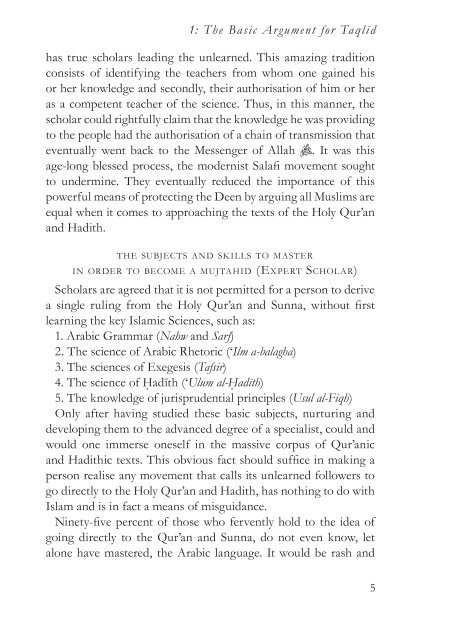 Understanding Taqlid by Mufti Muhammad Sajaad