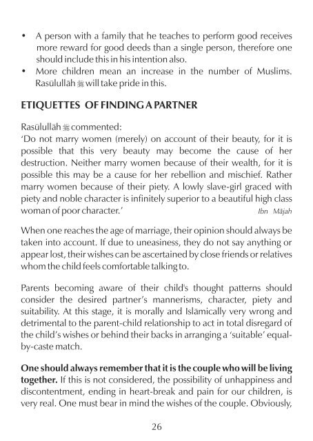 Marriage -  A Form of Ibadah