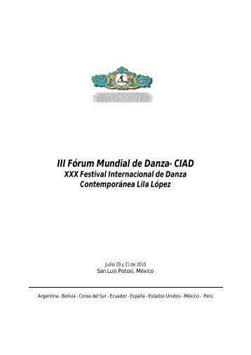 III Fórum Mundial de Danza- CIAD