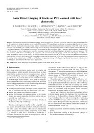 Laser Direct Imaging of tracks on PCB covered with laser photoresist