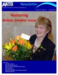 Honoring - American Association of Teachers of German