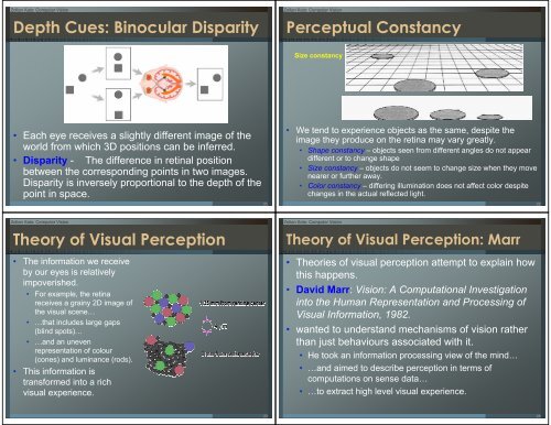 1. Introduction What is Vision? Active Visual Perception