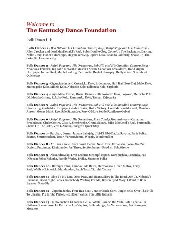 Welcome to The Kentucky Dance Foundation - New Square Music
