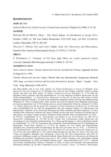 Komponisten Deutsche Rossini Gesellschaft