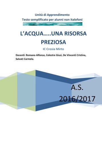 6 - L&#039;ACQUA... UNA RISORSA - Mirto-Crosia