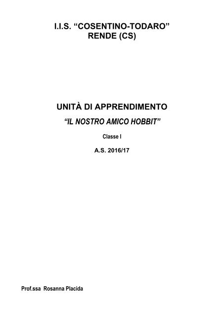 11 - IL NOSTRO AMICO HOBBIT - IIS Cosentino-Todaro