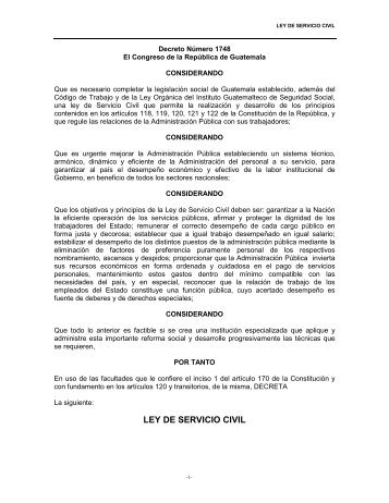 Ley Servicio Civil de Guatemala