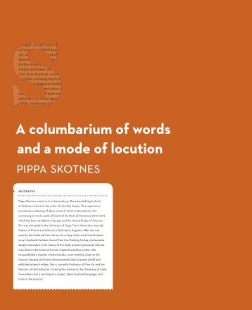 a columbarium of words and a mode of locution ... - Artists' Books