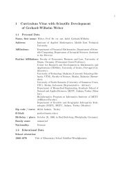 1 Curriculum Vitae with Scientific Development of Gerhard-Wilhelm ...