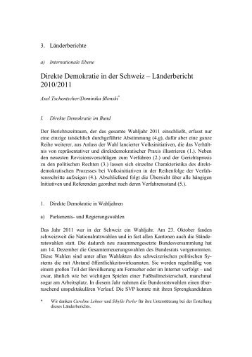 Direkte Demokratie in der Schweiz – Länderbericht ... - servat.unibe.ch