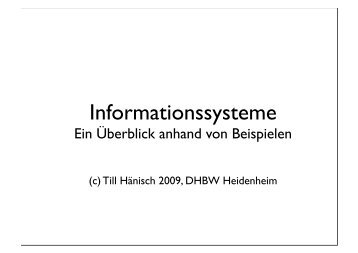 Informationssysteme - Till Hänisch