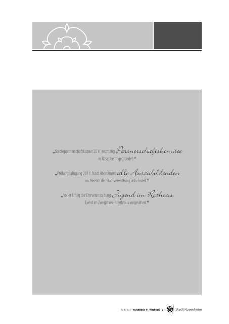 Rückblick - Ausblick 2011/2012 - Stadt Rosenheim