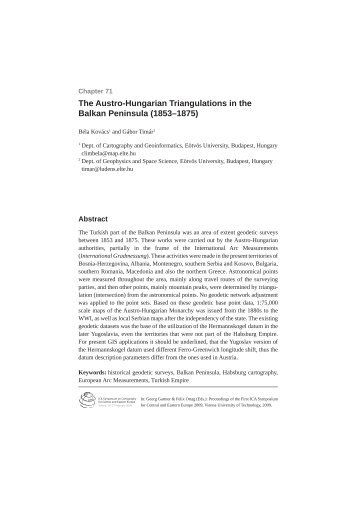 The Austro-Hungarian Triangulations in the Balkan Peninsula (1853 ...