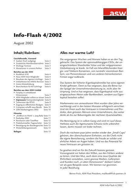 Info-Flash 04/2002 - ASW