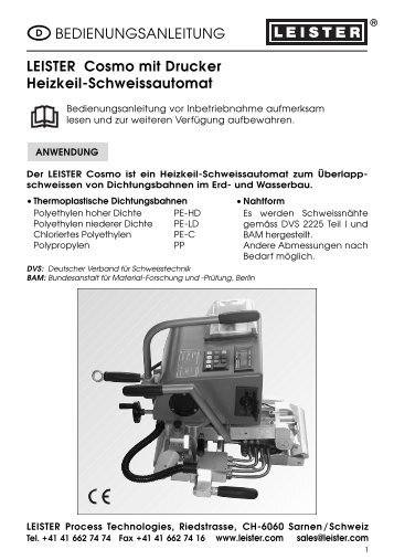 LEISTER Cosmo mit Drucker Heizkeil-Schweissautomat