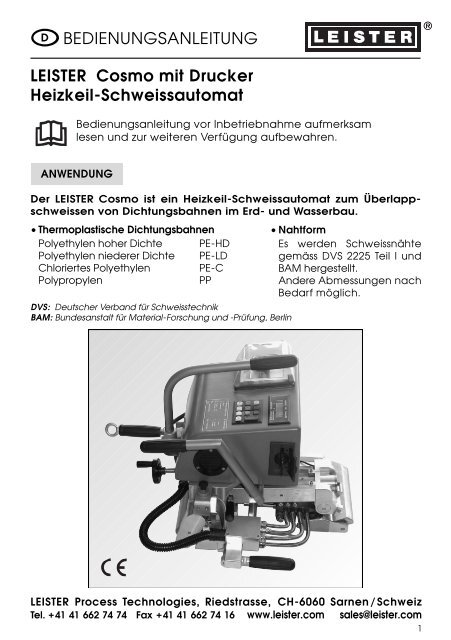 LEISTER Cosmo mit Drucker Heizkeil-Schweissautomat