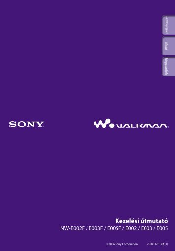 Sony NW-E005 - NW-E005 Consignes dâutilisation Hongrois