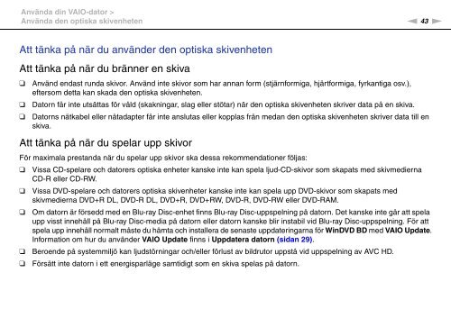 Sony VPCF13J8E - VPCF13J8E Mode d'emploi Su&eacute;dois