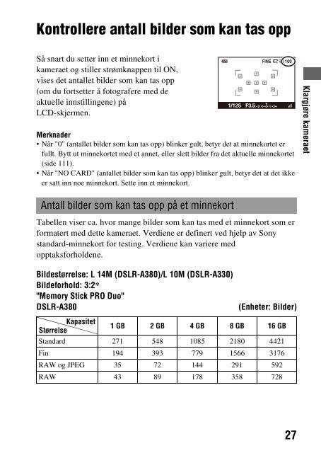 Sony DSLR-A330Y - DSLR-A330Y Consignes d&rsquo;utilisation Norv&eacute;gien