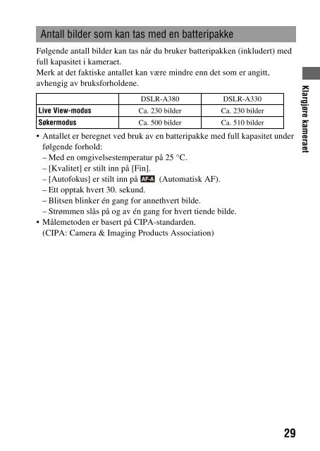 Sony DSLR-A330Y - DSLR-A330Y Consignes d&rsquo;utilisation Norv&eacute;gien