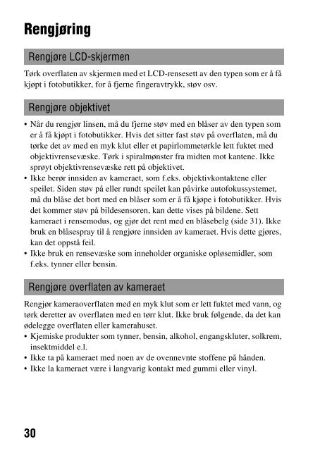 Sony DSLR-A330Y - DSLR-A330Y Consignes d&rsquo;utilisation Norv&eacute;gien