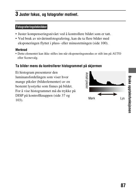 Sony DSLR-A330Y - DSLR-A330Y Consignes d&rsquo;utilisation Norv&eacute;gien