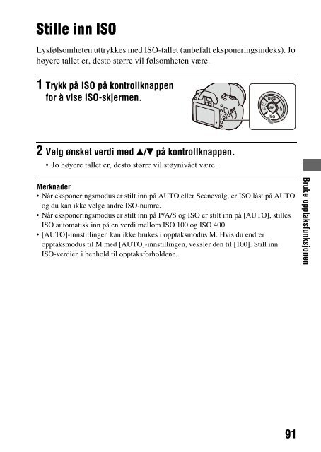 Sony DSLR-A330Y - DSLR-A330Y Consignes d&rsquo;utilisation Norv&eacute;gien