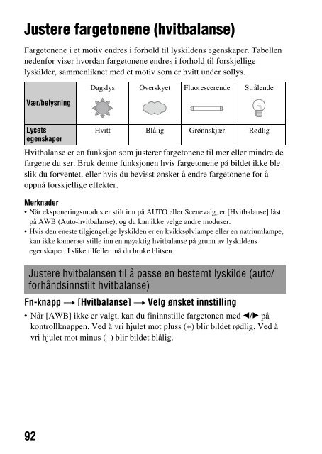 Sony DSLR-A330Y - DSLR-A330Y Consignes d&rsquo;utilisation Norv&eacute;gien