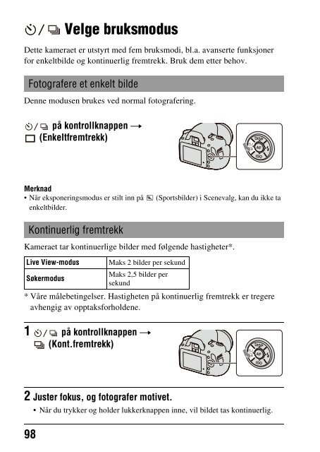 Sony DSLR-A330Y - DSLR-A330Y Consignes d&rsquo;utilisation Norv&eacute;gien