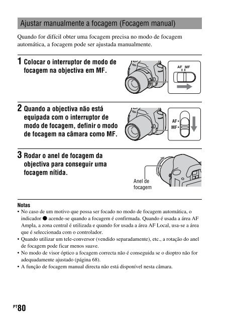 Sony DSLR-A330Y - DSLR-A330Y Consignes d&rsquo;utilisation Portugais