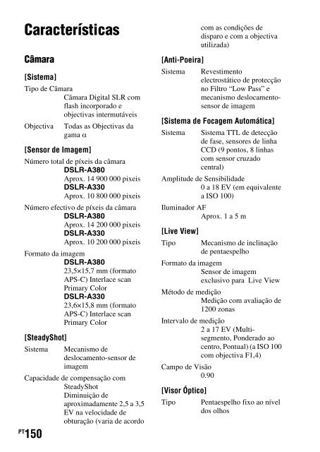 Sony DSLR-A330Y - DSLR-A330Y Consignes d&rsquo;utilisation Espagnol